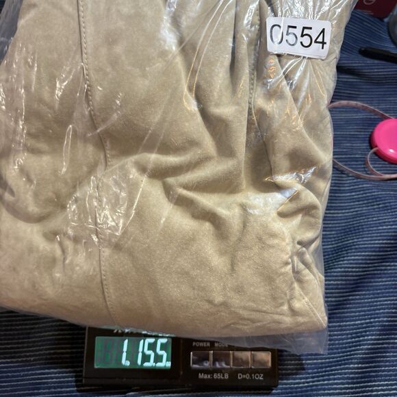 Style & Co Suede Leather Jacket Womens M Tan Button Up Boho Core Fall Neutral - Picture 6 of 6